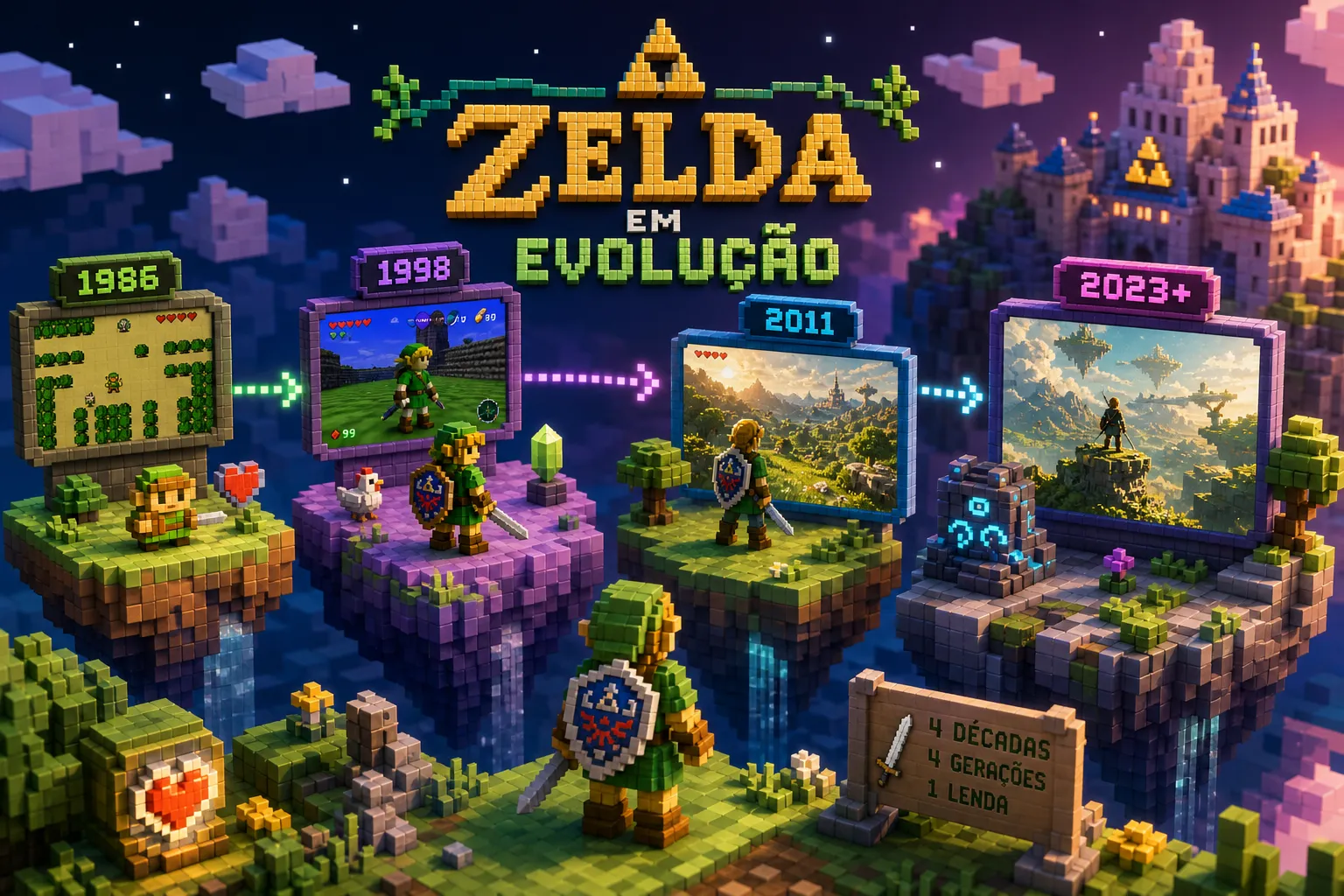 Como os gráficos de Zelda evoluíram em quatro décadas