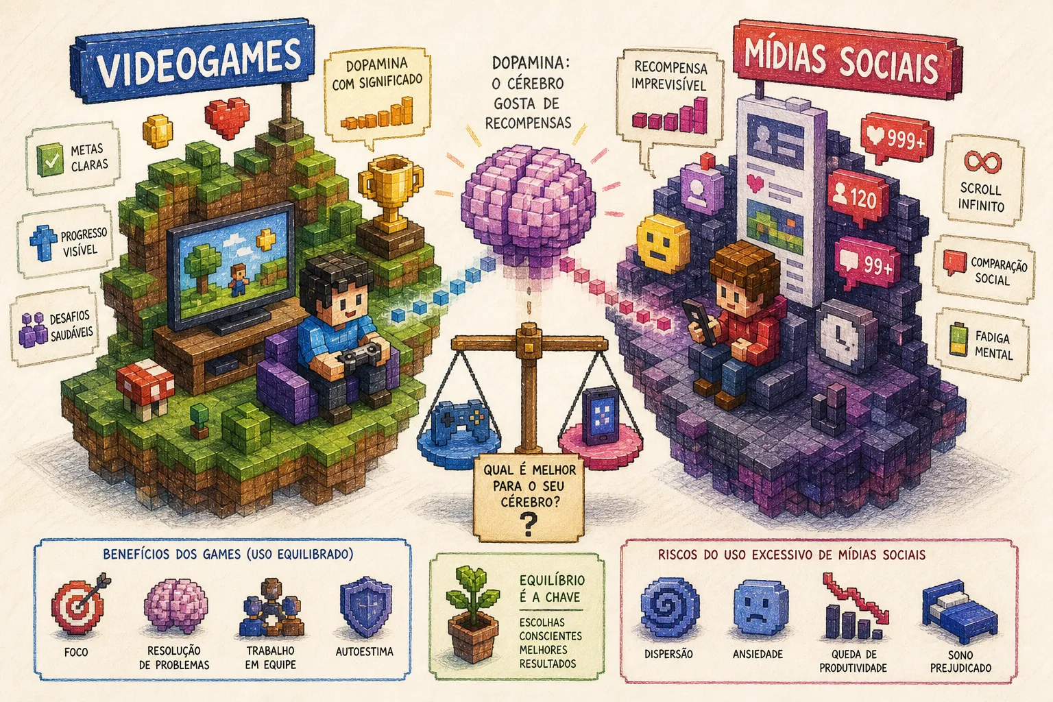 Videogames vs Mídias Sociais: O Que é Melhor para Seu Cérebro?